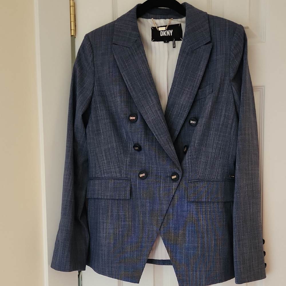 DKNY Navy Double-Breasted Blazer